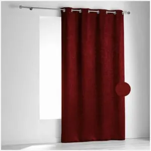 LINDER Rideau non feu M1 en velours fiore (140x260 cm - Rouge) pas cher