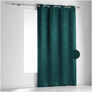 LINDER Rideau non feu M1 en velours fiore (140x260 cm - Bleu Canard) pas cher