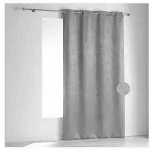 LINDER Rideau non feu M1 en velours fiore (140x260 cm - Gris clair) pas cher
