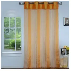 Home Maison Voilage Safran à Fines Rayures (140x240 cm - Jaune safran)Vendu parcarrefour