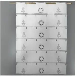 Home Maison Modulable en étamine brodée "Marine" (0.58x2.2 m - Gris clair) pas cher