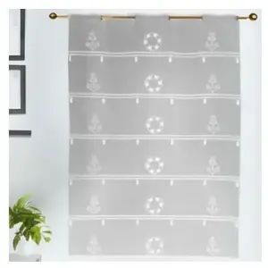 Home Maison Modulable en étamine brodée "Marine" (0.58x2.2 m - Blanc) pas cher