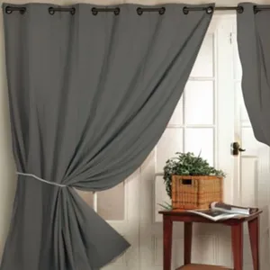 Home Maison Rideau occultant uni M1 non feu (240x260 cm - Gris anthracite)
