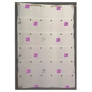 Modulable brodé de carrés colorés (0.70x2.2 m - Fuchsia) pas cher
