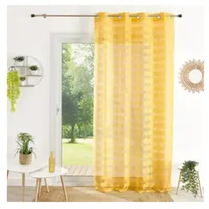 Home Maison Voilage à rayures en coloris jaune (140x240 cm - Jaune)