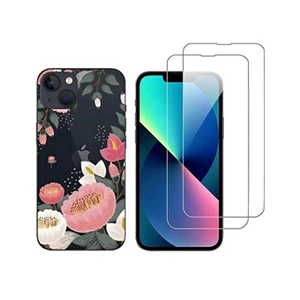 Comparateur de prix : NOVAGO Coque pour iPhone 13 et 2 protections écran Verre Trempé [Fleur]