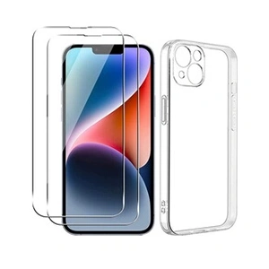 Comparateur de prix : NOVAGO Coque gel transparente pour iPhone 14 PLUS et 2 protections écran verre trempé []