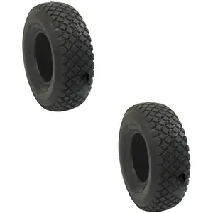 JARDIAFFAIRES Paire de pneus 4 Plis 410/350-4 pour tondeuse autoportée ou chariot