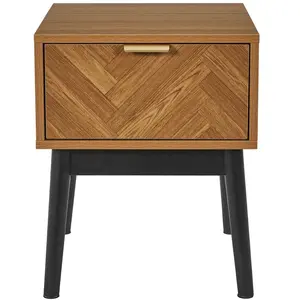 Comparateur de prix : Home Deco Factory - Chevet Felix marron/ noir - 40x50x40 cm T.U