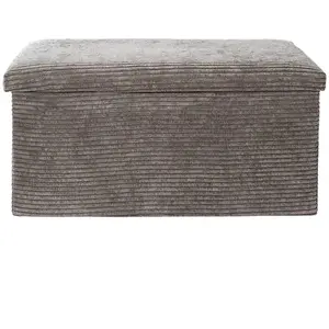 Comparateur de prix : HOME DECO FACTORY Banc Coffre Pliable Côtelé "Scott" 76cm Taupe