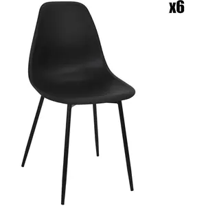 Comparateur de prix : Lot de 6 Chaises "Gustav" 87cm Noir