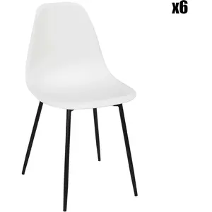 Comparateur de prix : Lot de 6 Chaises "Gustav" 87cm Blanc