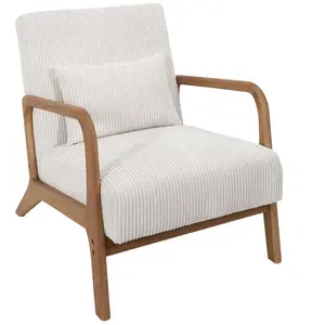 Comparateur de prix : Fauteuil - HOME DECO FACTORY - Scott - Tissu côtelé - 1 place - Beige