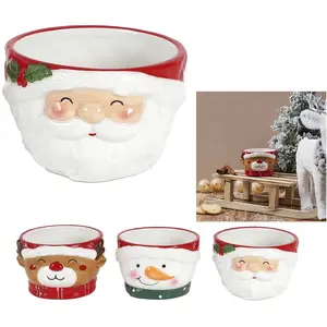 MULTIMARQUES Home Deco Factory - Bol Relief Noel - Motifs Aléatoires - 12x7.6x12 cm T.U pas cher