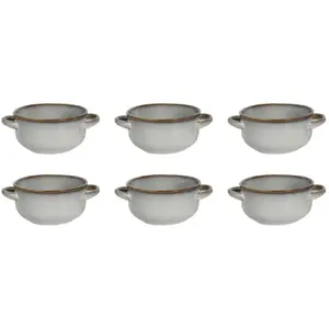 Comparateur de prix : Lot de 6 Bols à Soupe "Au Grès du Temps" 14cm Gris