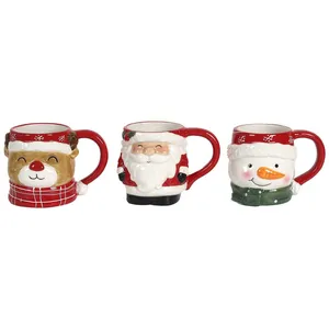 MULTIMARQUES Home Deco Factory - Mug Relief Noel - Motifs Aléatoires - 14x10.2x9.5 cm T.U pas cher