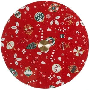 Comparateur de prix : Home Deco Factory - Plateau Tournant Noel  blanc/rouge - 28x2.2x28 cm T.U