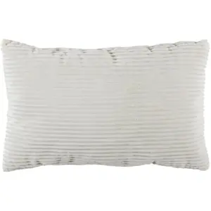 Coussin Déco Flanelle "Grosse Côtes" 30x50cm Blanc