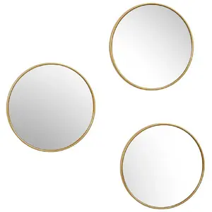 HOME DECO FACTORY Lot de 3 miroirs diam 26cm