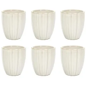 Comparateur de prix : HOME DECO FACTORY Lot de 6 Tasses à Café "Vlora" 12cl Beige