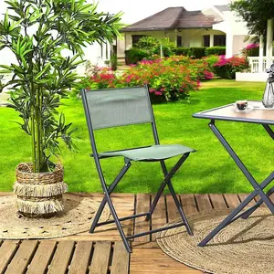 Lot de 4 Chaises de Jardin Elba 80cm Kaki pas cher