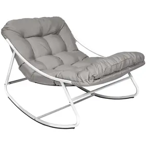 The Home Deco Factory Fauteuil à bascule en métal Tenerife beige. pas cher