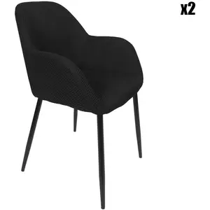 Fauteuil Atome Noir - Lot De 2 pas cher