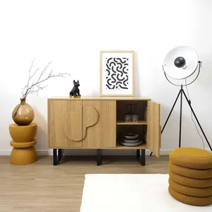 THE HOME DECO FACTORY Buffet en mdf et métal Calypso. pas cher
