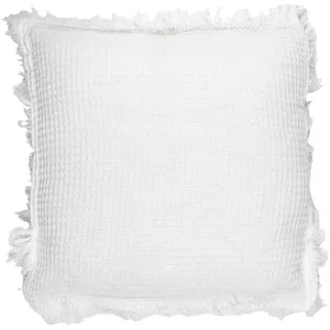Coussin Dehoussable Gaufre Ivoire 40x40cm pas cher