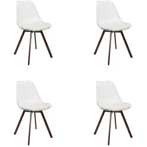 Chaise Transparente Coussin Cotele Scott Beige - Lot De 4 pas cher