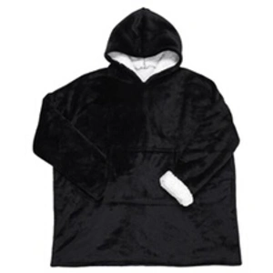 HOME DECO FACTORY Sweat A Capuche Interieur Sherpa Noir pas cher