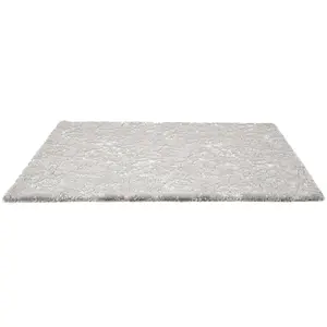 Comparateur de prix : HOME DECO FACTORY - Tapis Imit Fourrure Imp Argenté Gris 120 x 170 cm