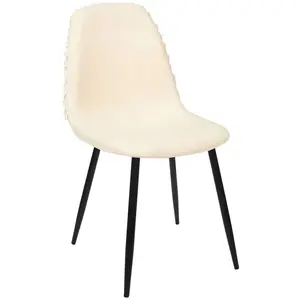 PARIS PRIX Chaise pieds en métal assise en tissu Mora (Lot de 2) pas cher
