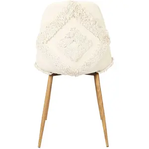 Comparateur de prix : HOME DECO FACTORY Chaise pieds imitation bois assise en tissu Faro (Lot de 2)