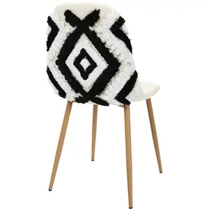 Chaise - PARIS PRIX - Lagos - Pieds imitation bois - Assise en tissu pas cher