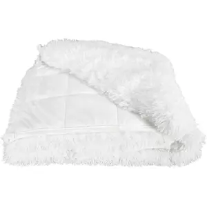 Sensly - Couverture pondérée fausse fourrure blanche - 153x0x203 cm T.U pas cher