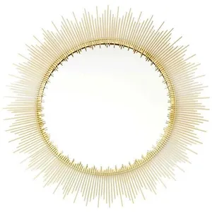Miroir Mural - PARIS PRIX - Modèle Soleil Design - 60cm - Couleur Or - Intérieur pas cher