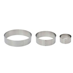 Lot de 3 Cadres à Pâtisserie Ronds 20cm Argent pas cher