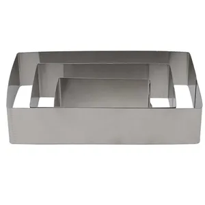 Lot de 3 Cadres à Pâtisserie Rectangulaires 20cm Argent pas cher