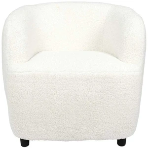 Comparateur de prix : The Home Deco Factory - Fauteuil en polyester bouclette blanc Kim