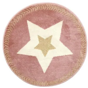 Comparateur de prix : HOME DECO KIDS Tapis Rond Enfant - PARIS PRIX - Étoile Métallisée - 80cm - Rose - Intérieur