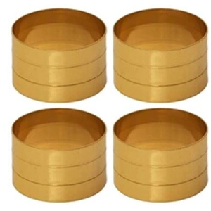 Comparateur de prix : The Home Deco Factory Set De 4 Ronds De Serviettes En Métal Doré Royal