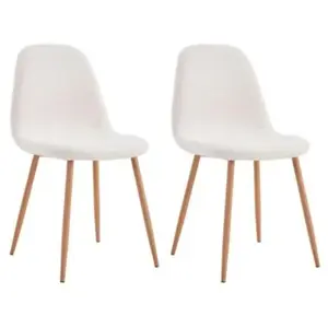 Comparateur de prix : HOME DECO FACTORY Chaise assise en tissu bouclette Freya (Lot de 2)
