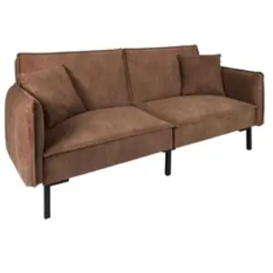 Canapé Club Convertible "minota" 198cm Marron - Paris Prix pas cher