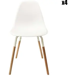 PARIS PRIX Chaise scandinave pieds métal et bois de hêtre Phenix (Lot de 2)