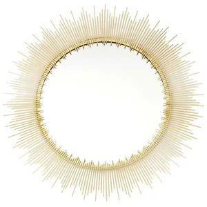 The Home Deco Factory - Miroir soleil en métal doré 60 cm pas cher