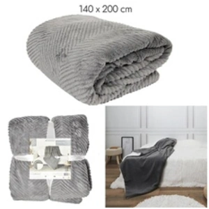 Home Deco Factory - Plaid imitation fourrure sherpa gris - 140x200 cm T.U
