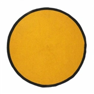 Comparateur de prix : PARIS PRIX Mobilibrico - Tapis rond 120 cm en coton moutarde et noir