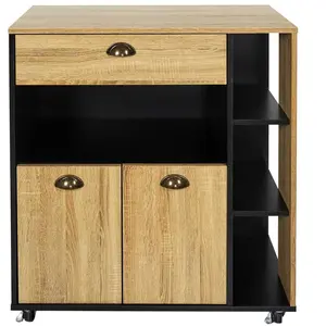 THE HOME DECO FACTORY Meuble desserte de cuisine en bois Chef pas cher
