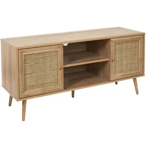 Comparateur de prix : Meuble TV 2 portes rotin 2 niches Bali - Naturel - Home déco factory